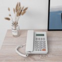 Telefono Fisso tasti grigi grandi tavolo Display LCD calcolatrice anziani bianco