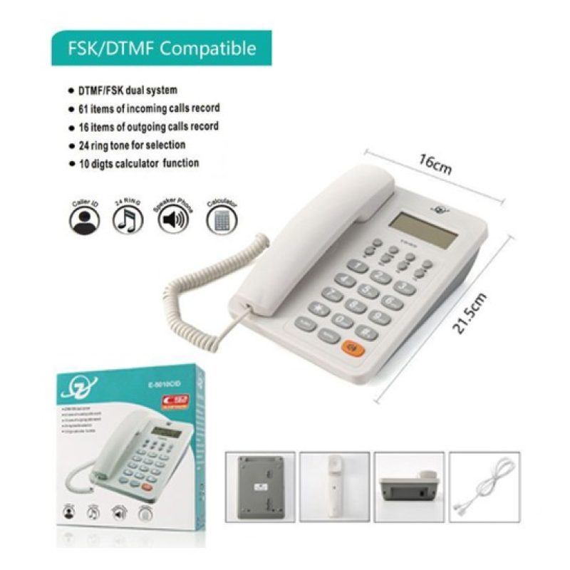 Seven Telefono Fisso tasti grigi grandi tavolo Display LCD calcolat...