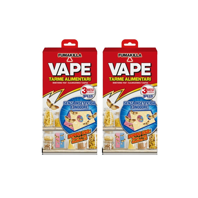 Vape Antitarme Alimentari Trappole Adesive 2PZ Dispensa Protezione per Alimenti
