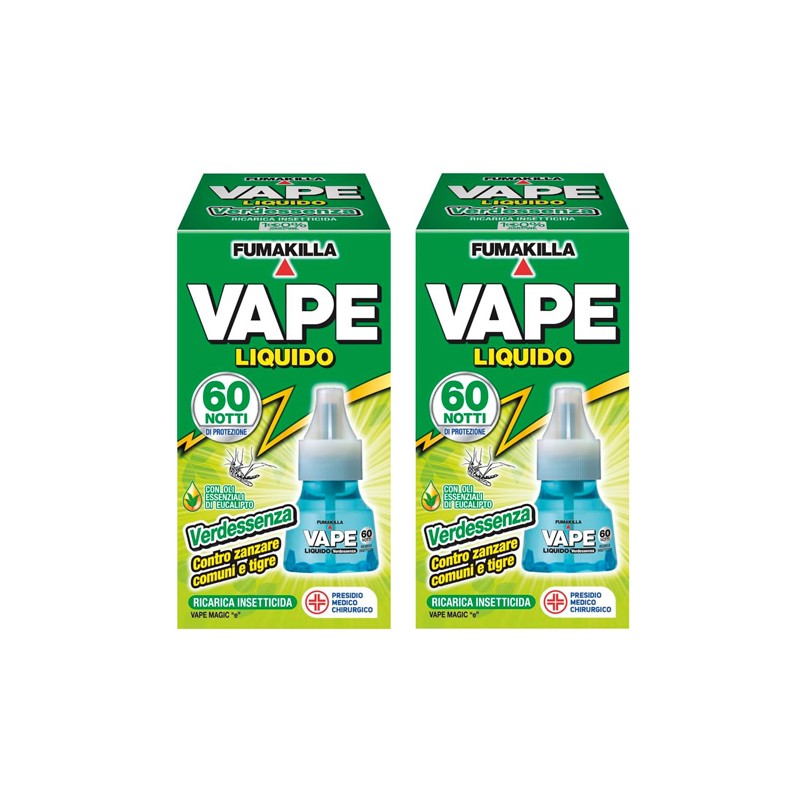 Vape Ricarica Liquida Verdessenza Zanzare comuni tigre per Diffusore  2 PEZZI