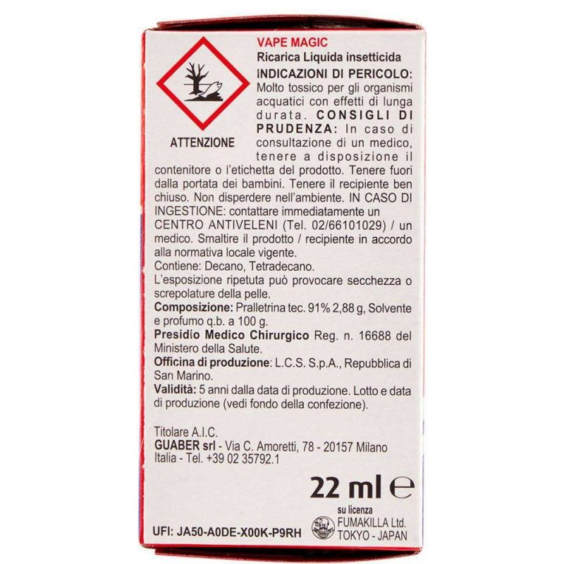 Vape Vape Mosche e Zanzare 2 PZ Ricarica Liquida Per Diffusore Elet...