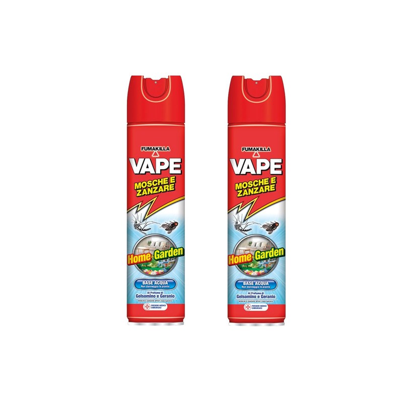 Insetticida Mosche Zanzare Spray 2 Pezzi da 400ml profumo geranio e gelsomino