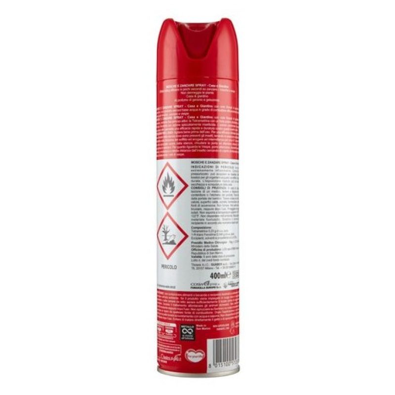 Vape Insetticida Mosche Zanzare Spray 2 Pezzi da 400ml profumo gera...