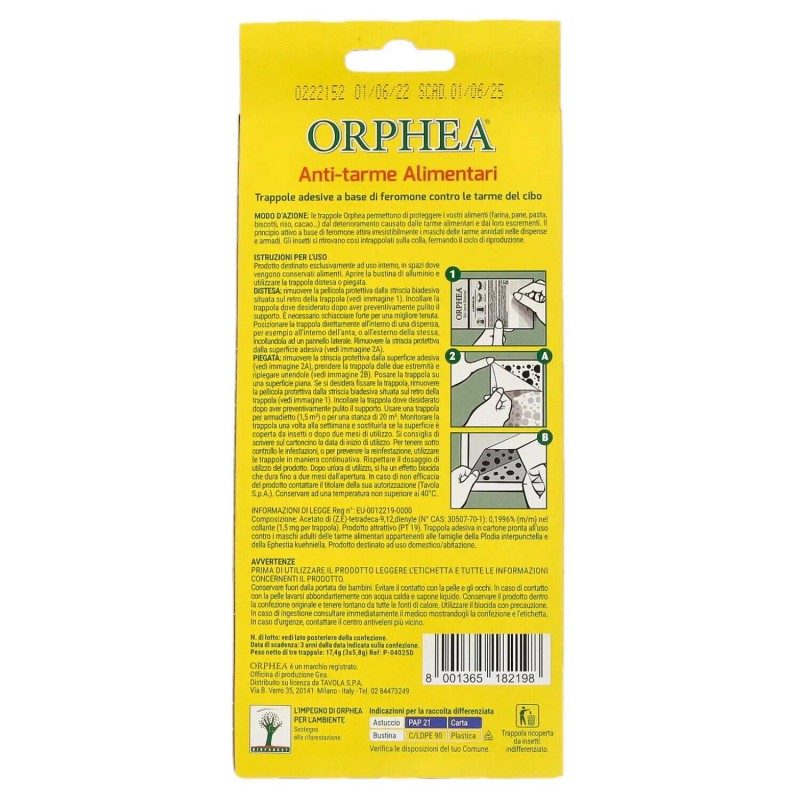 Orphea ORPHEA 8 Anti-Tarme Alimentari Elimina le farfalle del cibo ...