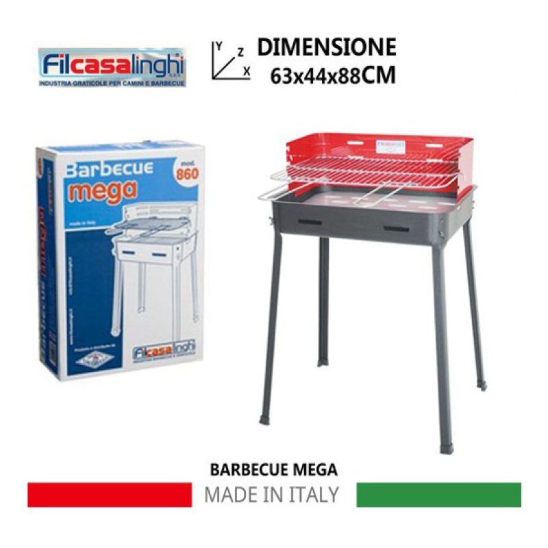 Fil Casalinghi Griglia barbecue carbonella portatile MEGA picnic ca...