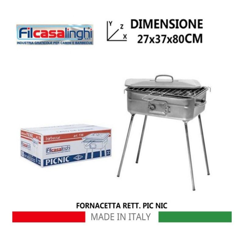 Fil Casalinghi Barbecue grande pic nic fornacetta a carbonella grig...