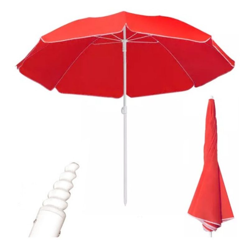 Ombrellone mare spiaggia 180cm palo con trivella incorporata Colora...