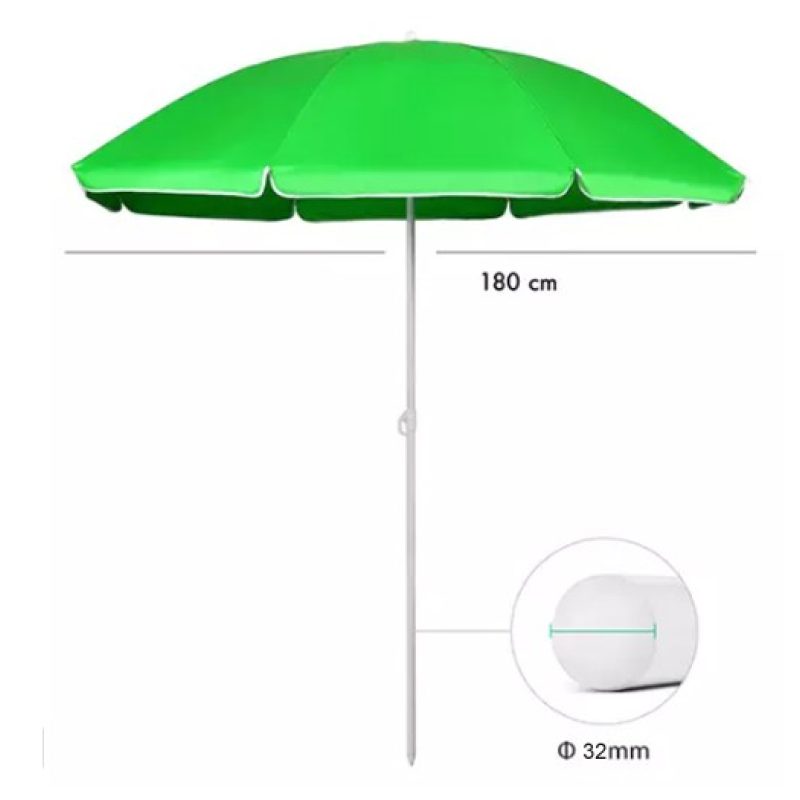 Ombrellone mare spiaggia 180cm palo con trivella incorporata Colora...