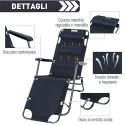 Sedia sdraio per spiaggia giardino mare pieghevole lettino prendisole cuscino