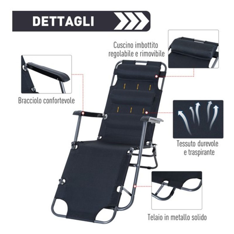 Hongu Sedia sdraio per spiaggia giardino mare pieghevole lettino pr...