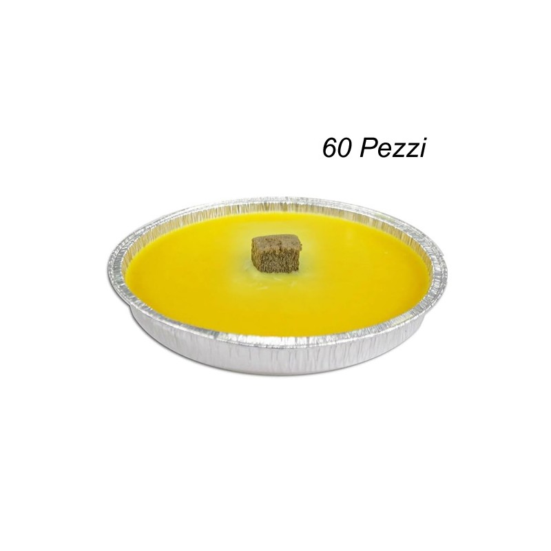 Set 60 Pezzi Candela Citronella In Alluminio Diametro 11x2 cm Anti Zanzare