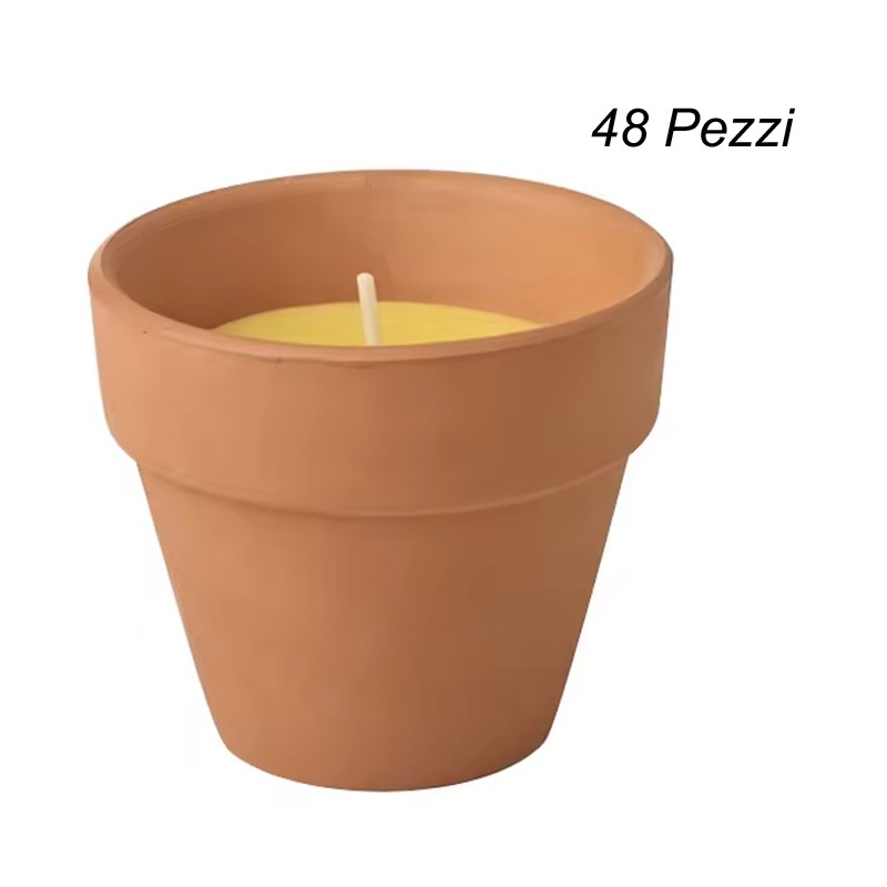 Officine candle Set 48 Pezzi Candela Citronella in Vasetto di Terra...