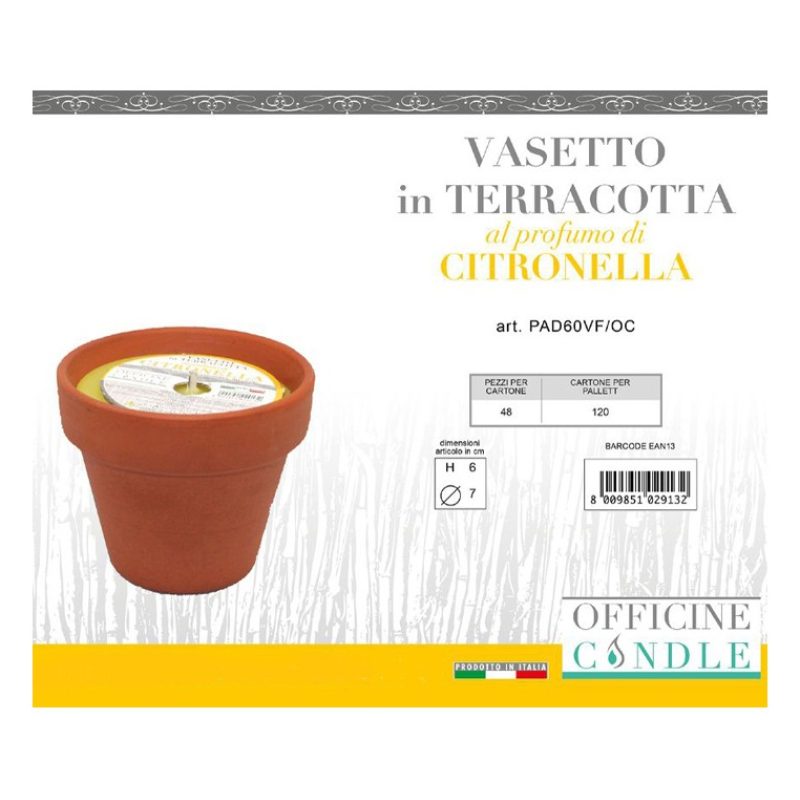 Officine candle Set 48 Pezzi Candela Citronella in Vasetto di Terra...