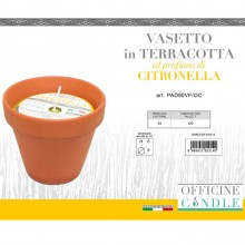 Set 24 Pezzi Candela Citronella In Vasetto Di Terracotta Anti Zanzare 9x8 cm