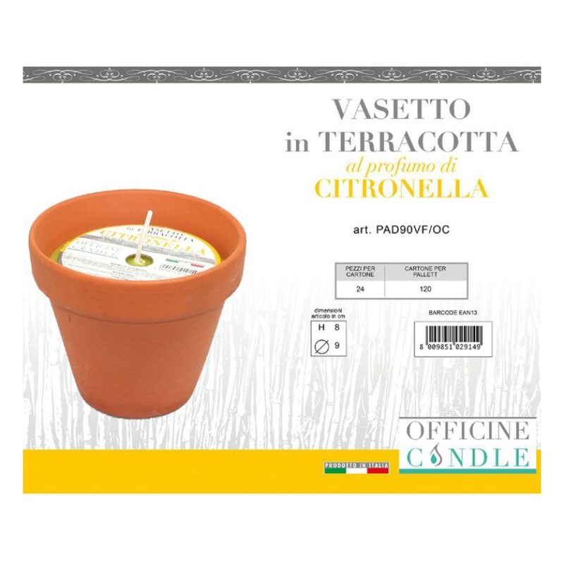 Officine candle Set 24 Pezzi Candela Citronella In Vasetto Di Terra...