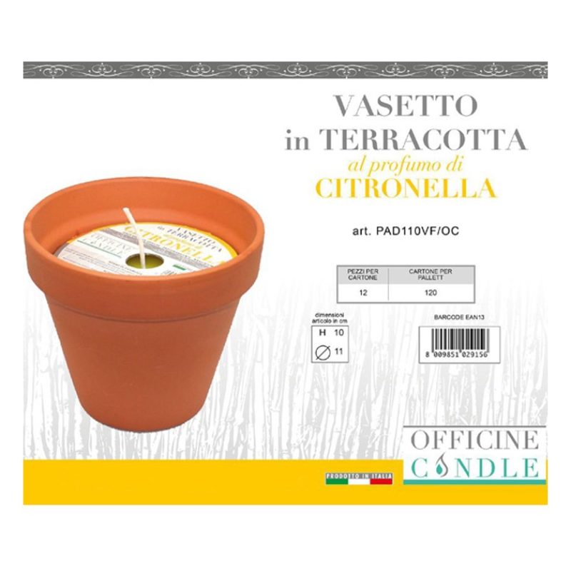 Officine candle Set 12 Pezzi Candela Citronella In Vasetto Di Terra...