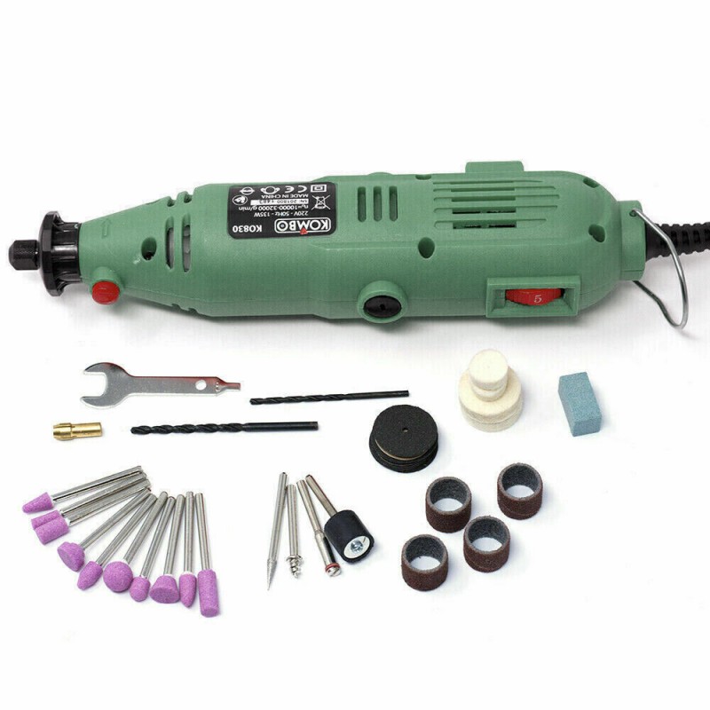 Smerigliatrice mini trapano fresa drimmel di precisione 135W 40 accessori Kombo