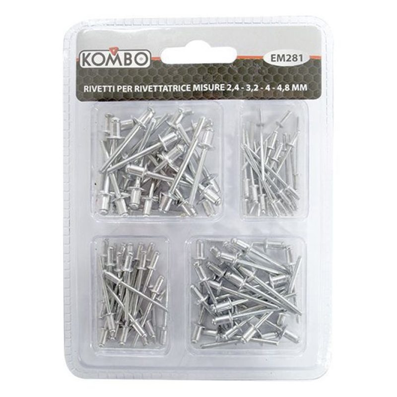 KOMBO 200 Rivetti a strappo in Alluminio per rivettatrice 2,4/3,2/4...