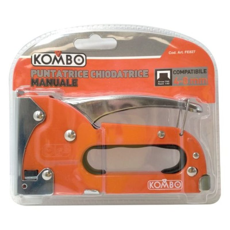 KOMBO Spillatrice puntatrice chiodatrice manuale 4-8 mm pistola spa...