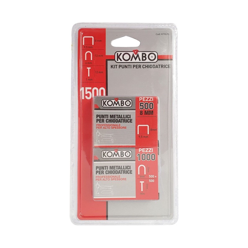 1500 Punti per puntatrici chiodatrici graffettatrice 9.5x8 mm,6x12 mm,1x12 mm