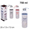 Casa y menaje Bottiglia Borraccia in Vetro 750ml senza BPA Tappo pa...