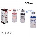 2x Bottiglia Borraccia in Vetro 300ml senza BPA Tappo palestra acqua sport