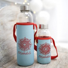 Bottiglia Borraccia in Vetro 750ml senza BPA Tappo palestra sport per acqua