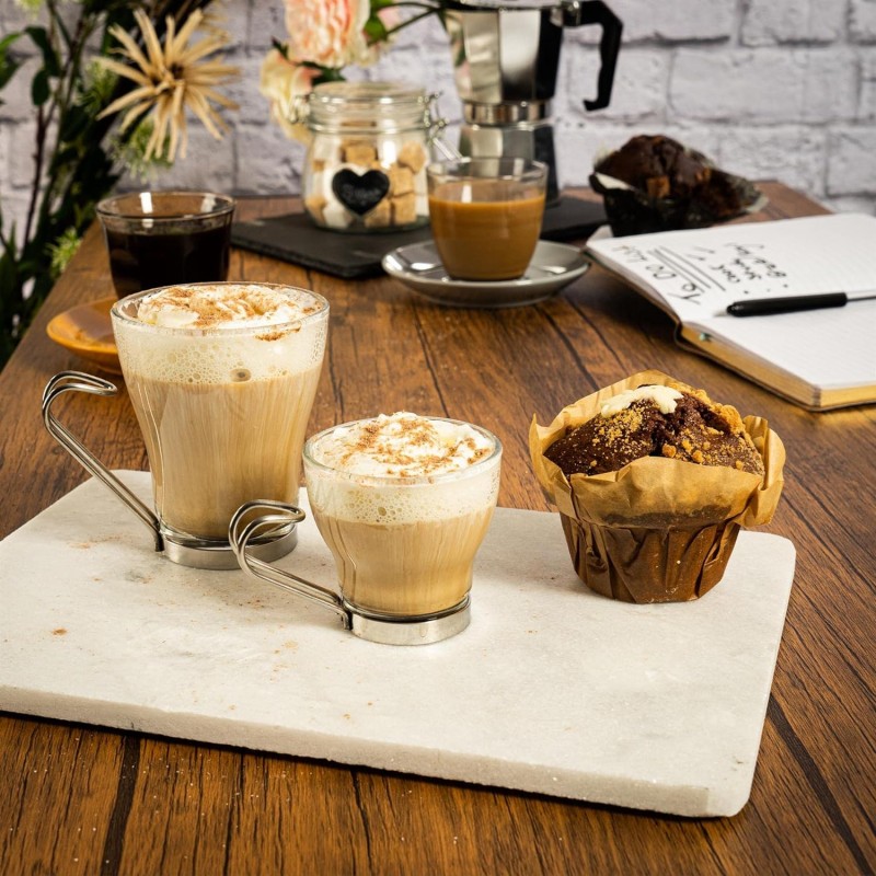Casa y menaje Set 12 Tazze Tazzine caffe cappuccino latte in vetro ...