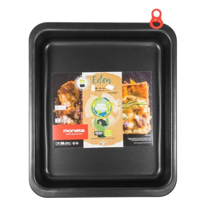 Moneta Lasagnera Teglia rettangolare alta antiaderente in alluminio...