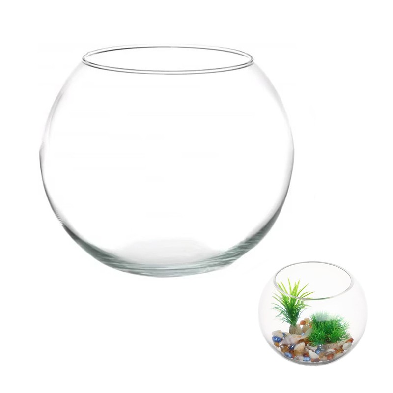 Ampolla Boccia In Vetro Trasparente Acquario Per Pesci Centrotavola diam 12 cm