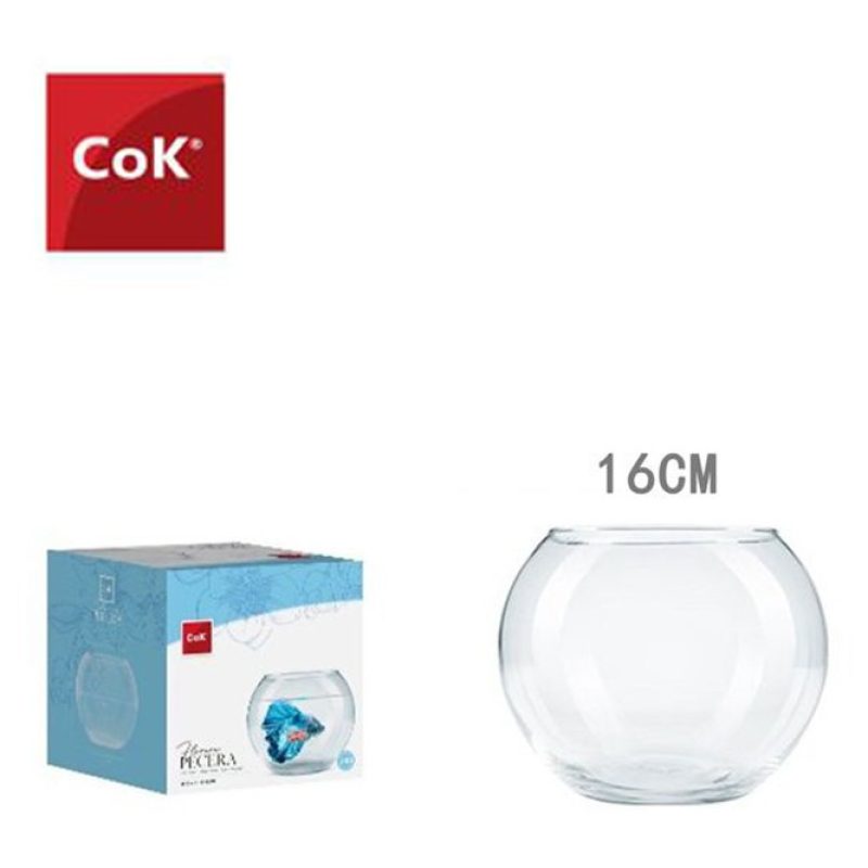 Cok Ampolla Boccia In Vetro Trasparente Acquario Per Pesci Centrota...