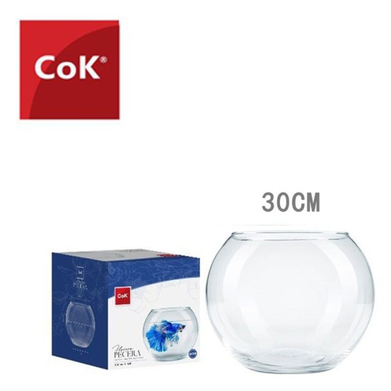 Cok Ampolla Boccia In Vetro Trasparente 30 Cm Acquario Per Pesci Ce...