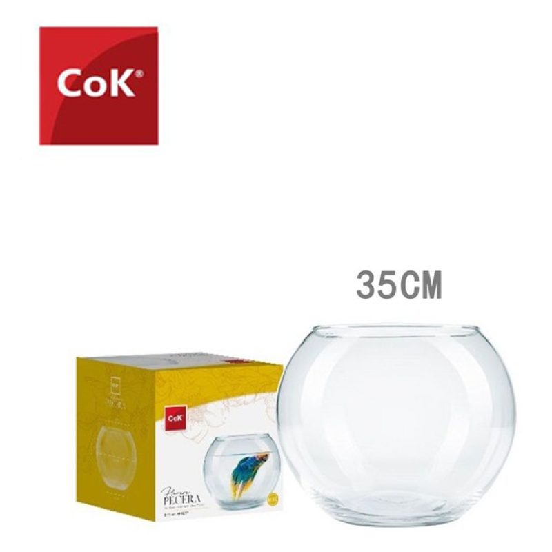 Cok Ampolla Boccia In Vetro Trasparente 35 Cm Acquario Per Pesci Ce...