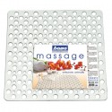 Tappetino Doccia Quadrato Antiscivolo Tappeto Bagno Fori Massage 53x53 cm BAMA