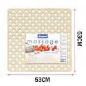 Tappetino Doccia Quadrato Antiscivolo Tappeto Bagno Fori Massage 53x53 cm BAMA