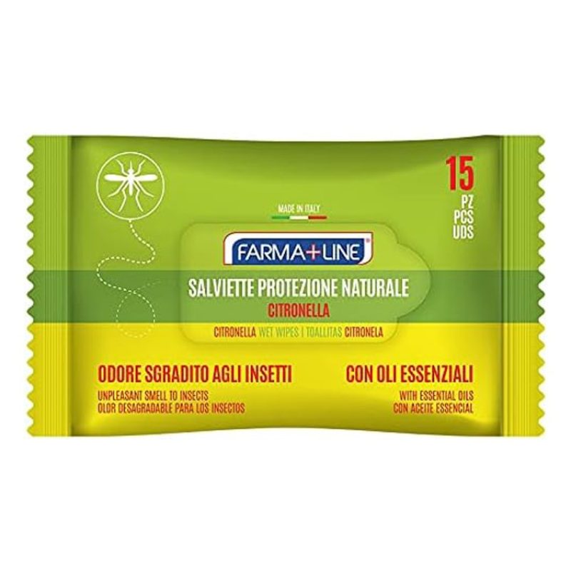 Set 5 Confezioni 15 Salviette Salviettine Alla Citronella Anti Zanz...