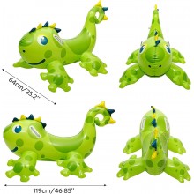 Dinosauro Gonfiabile e Cavalcabile 2 manici 119x64cm Per Bambini Sunclub