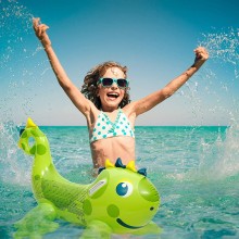 Dinosauro Gonfiabile e Cavalcabile 2 manici 119x64cm Per Bambini Sunclub