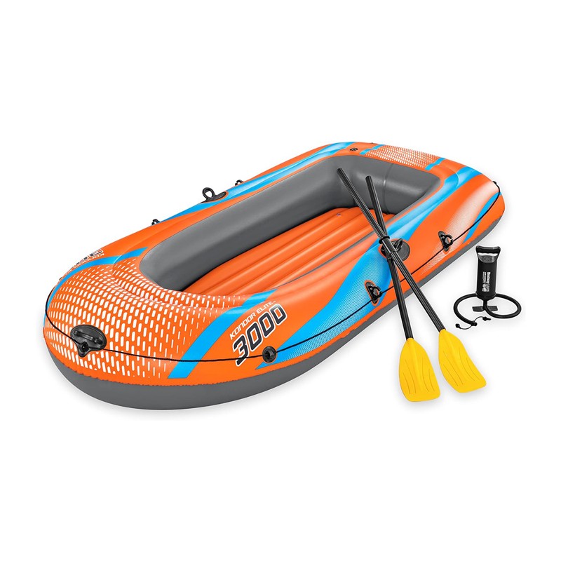 Canotto gommone mare Kondor 3000 con remi e pompa Bestway gonfiabile 246x122m