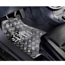 Set 4 tappetini universali effetto metallico argento auto tuning sportivi in PVC