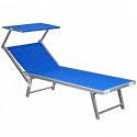 Lettino prendisole mare spiaggia sdraio pieghevole in alluminio 189x58x36 cm blu