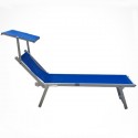Lettino prendisole mare spiaggia sdraio pieghevole in alluminio 189x58x36 cm blu
