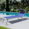 Lettino prendisole mare spiaggia sdraio pieghevole in alluminio 189x58x36 cm blu