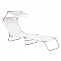 Lettino Prendisole Pieghevole Mare Spiaggia Sdraio Tettuccio Parasole 188x55x24