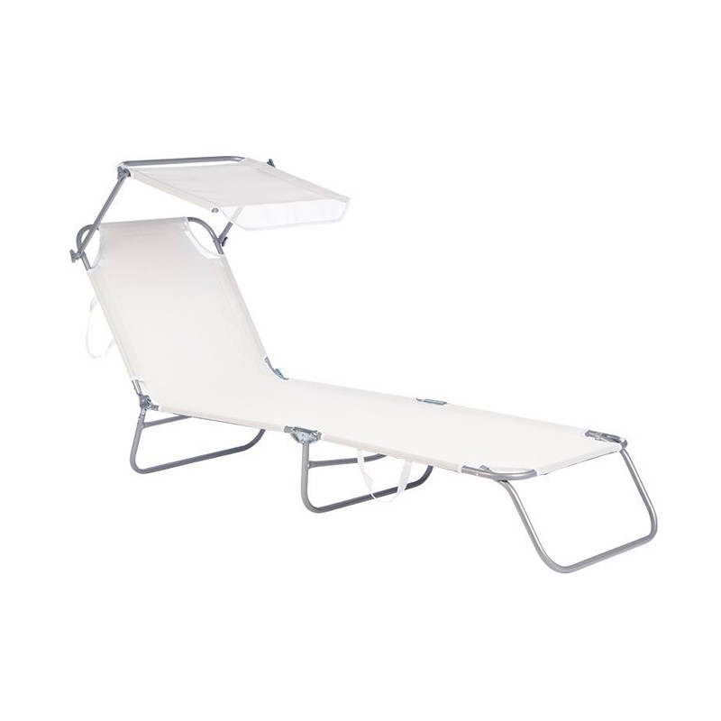Lettino Prendisole Pieghevole Mare Spiaggia Sdraio Tettuccio Parasole 188x55x24