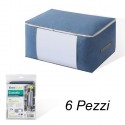 Box Scatola 6PZ Salvaspazio Portatutto Vestiti Armadio Organizer 45x45x20 cm