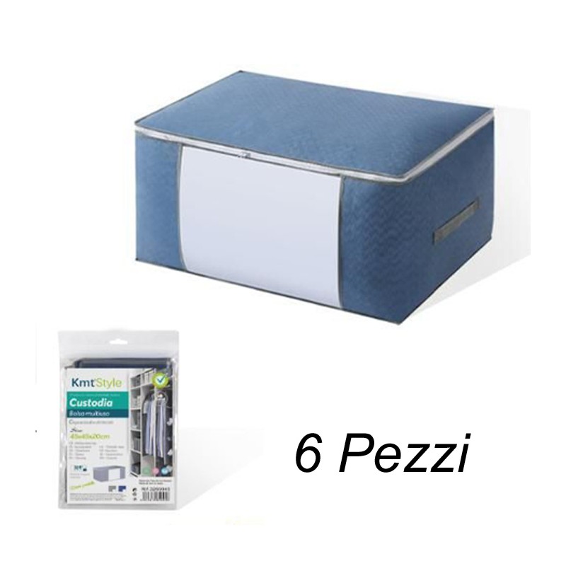 Box Scatola 6PZ Salvaspazio Portatutto Vestiti Armadio Organizer 45x45x20 cm