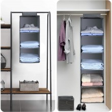 Organizer 2 PZ armadio guardaroba salva spazio 3 ripiani portaoggetti 30x30x60cm