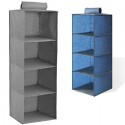 Organizer 2PZ armadio guardaroba salva spazio 4 ripiani portaoggetti 80x30x30 cm