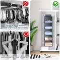 Organizer 2PZ armadio guardaroba salva spazio 4 ripiani portaoggetti 80x30x30 cm